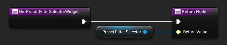 Preset filter selector getter function