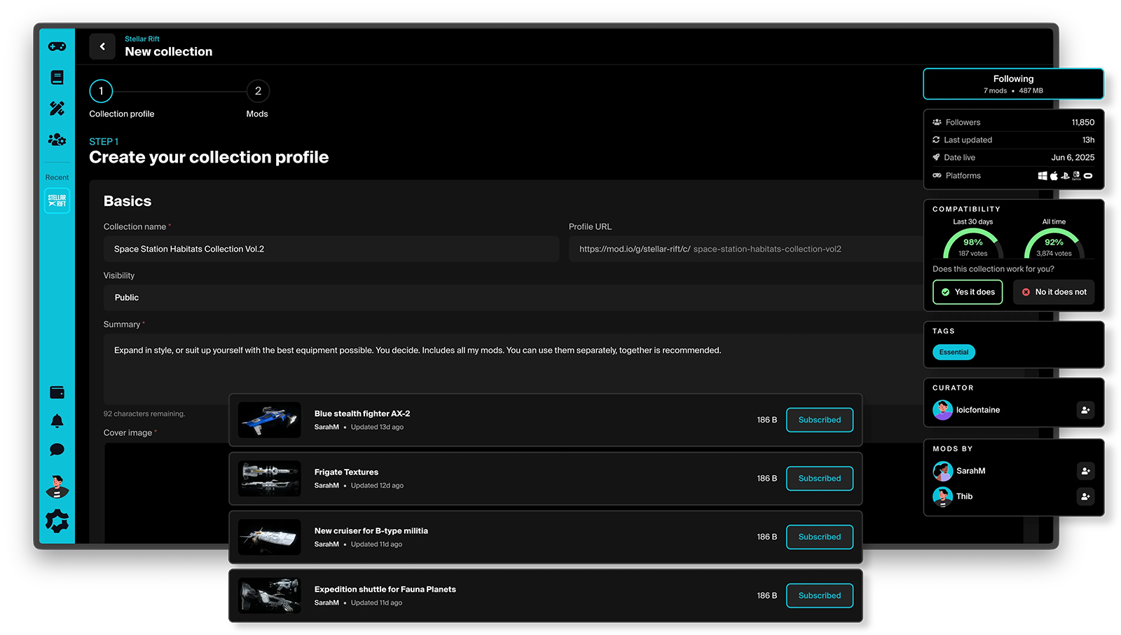 collection dashboard