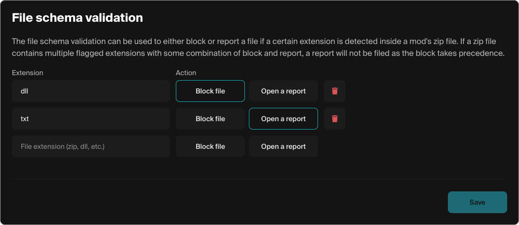 File schema validation