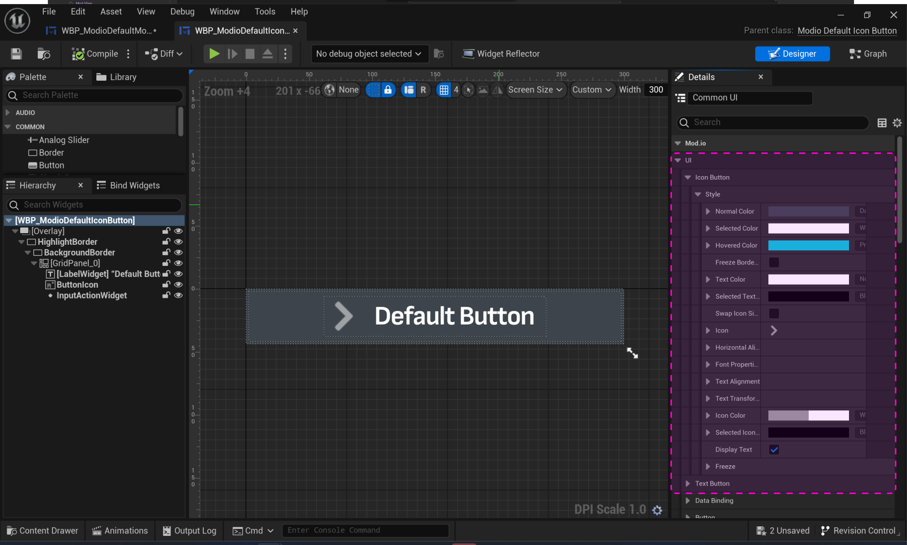 modifying buttons