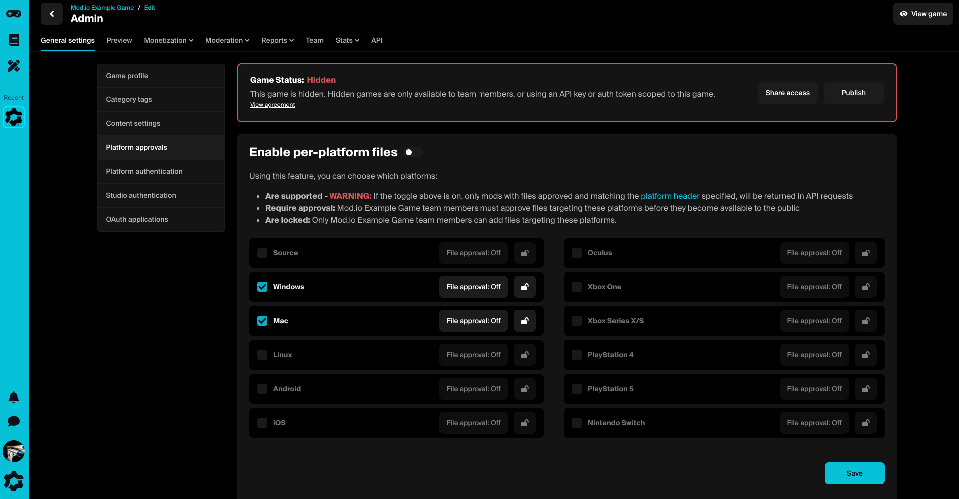 platform-settings