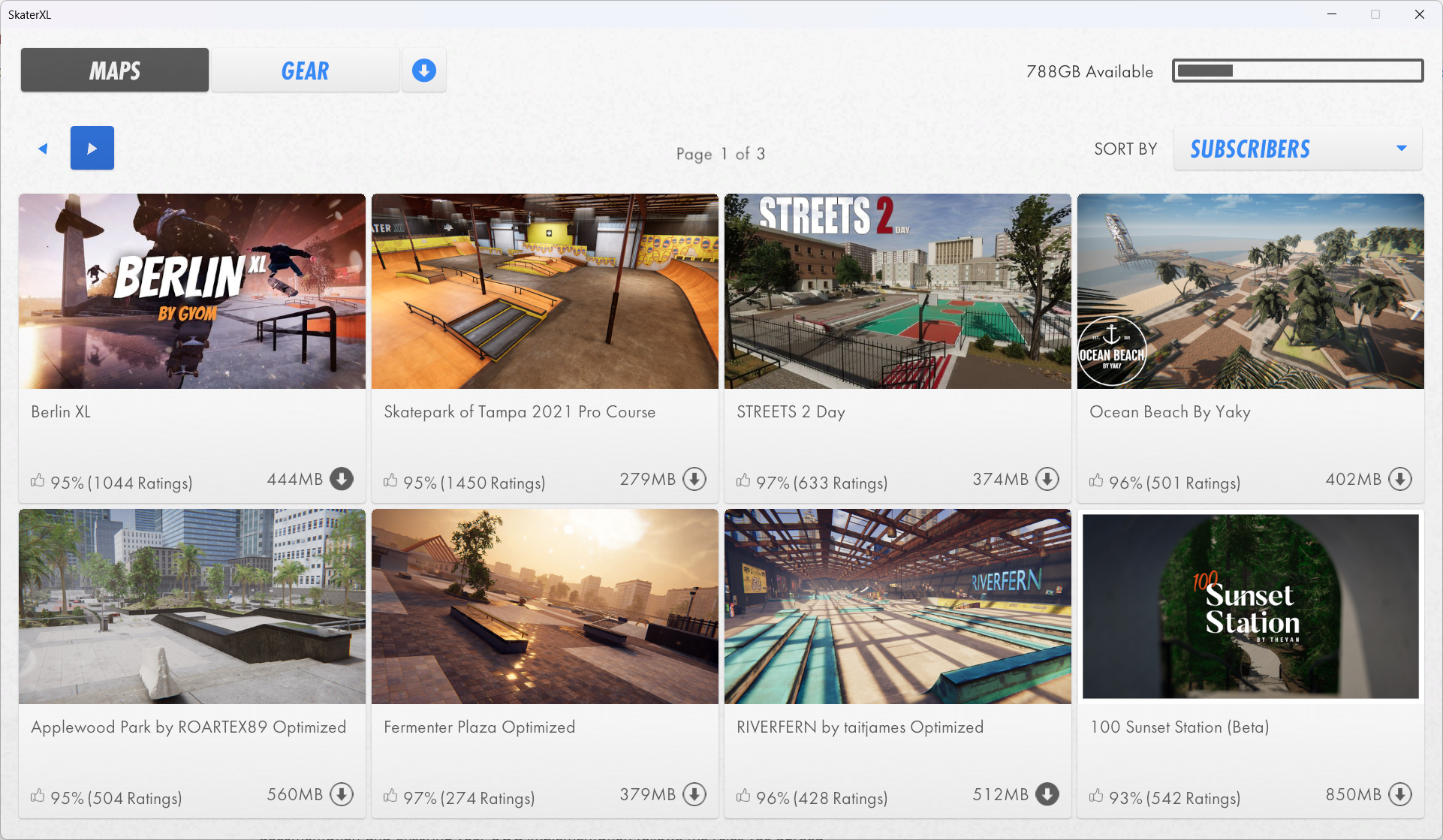 Skater XL in-game mod browser on PlayStation