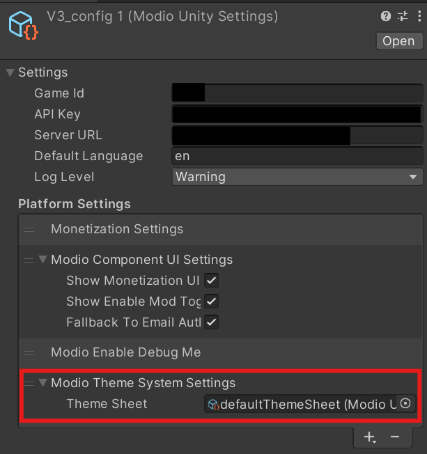 Serialized theme sheet field on the ModBrowser object highlighted